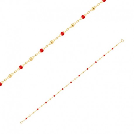 Collier avec boule en résine rouge