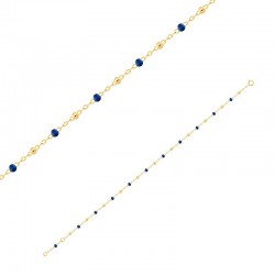 Bracelet avec perles en or et résine bleue