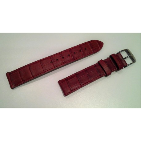 Bracelet Veau façon alligator rouge