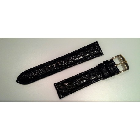 Bracelet Veau façon Crocodile Noir