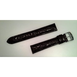 Bracelet Veau façon Crocodile Marron