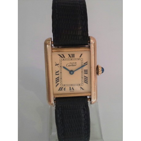 montre cartier 925 argent plaque or